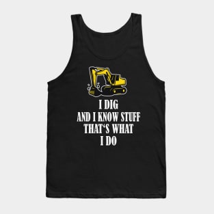 Funny Construction Worker Excavator Tank Top